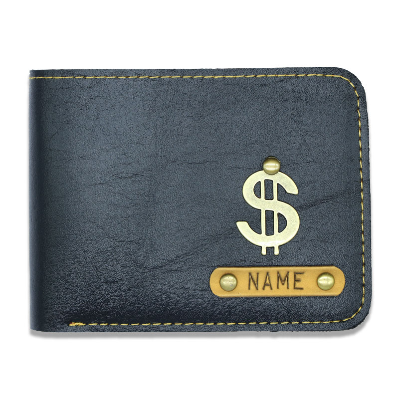 1 Personalized Slim Black Leather Men's Wallet